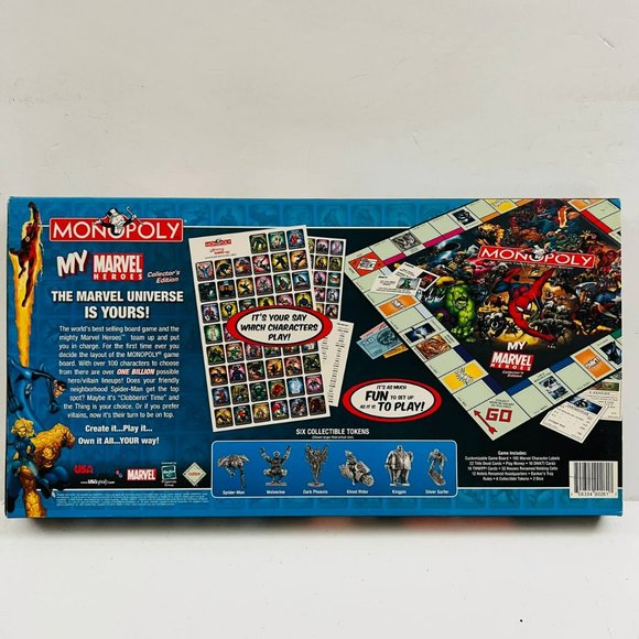 Vintage Monopoly My Marvel Heroes Customize Your Own Game Collectors Edition New - Picture 5 of 8